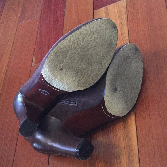 Sam Edelman Brown ankle boots with Python trim - Picture 5 of 5